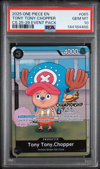 2025 #065 Tony Tony Chopper PSA 10 One Piece Championship 2025-26 Event Pack