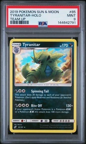 2019 #85 Tyranitar-Holo PSA 9 Sun & Moon Team Up Pokemon