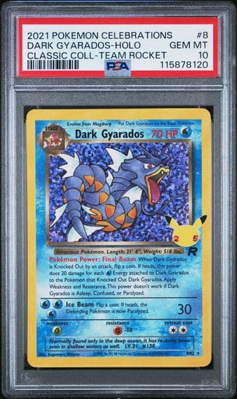 2021 #8 Dark Gyarados-Holo PSA 10 Celebrations Classic Collection Pokemon