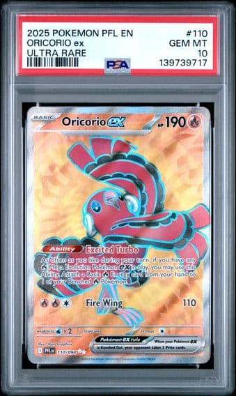 2025 #110 Oricorio EX PSA 10 Pfl EN-Phantasmal Flames Pokemon