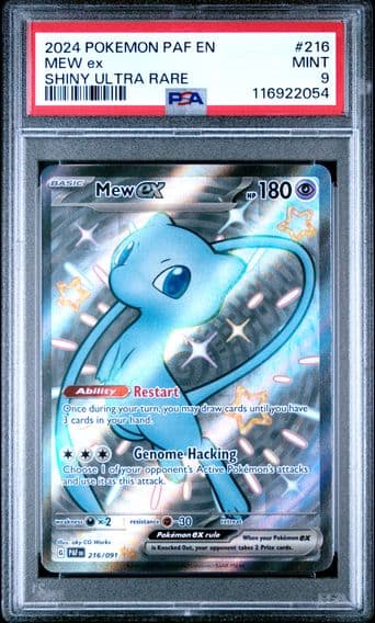 2024 #216 Mew EX PSA 9 Paf EN-Paldean Fates Pokemon