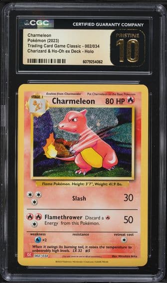 2023 #002 Charmeleon CGC 10 Pristine Clc-Trading Card Game Classic Charizard & HO-Oh EX Deck Pokemon