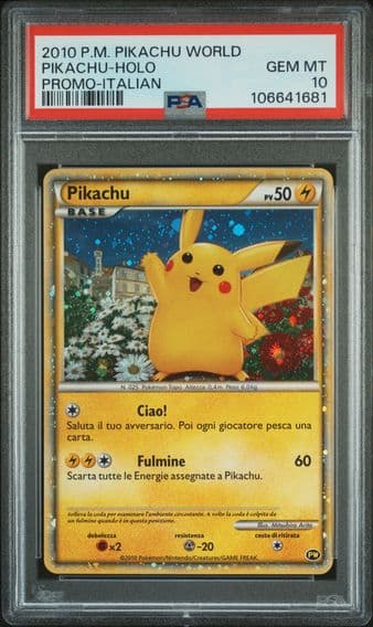 2010 #61 PIKACHU-HOLO 2010 PSA 10 PIKACHU WORLD PROMO POKEMON