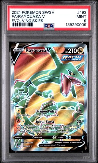 2021 #193 Full Art/Rayquaza V PSA 9 Sword & Shield Evolving Skies Pokemon