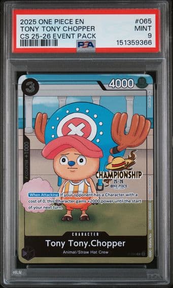 2025 #065 Tony Tony Chopper PSA 9 One Piece Championship 2025-26 Event Pack