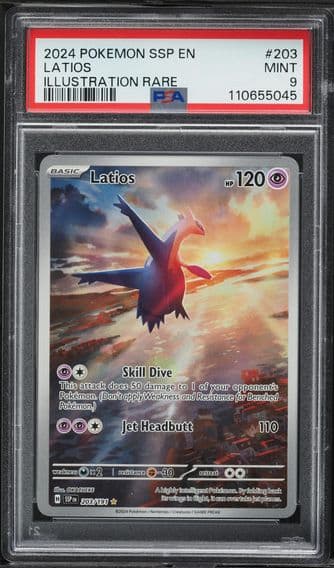 2024 #203 Latios PSA 9 Ssp EN-Surging Sparks Pokemon