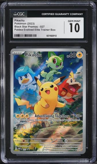 2023 #27 SV BLACK STAR PROMO PALDEA EVOLVED ETB PIKACHU CGC 10 POKEMON