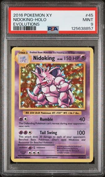 2016 #45 Nidoking-Holo PSA 9 XY Evolutions