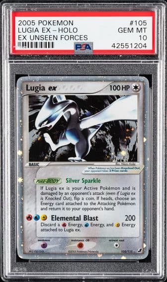 2005 #105 LUGIA EX-HOLO PSA 10 POKEMON EX UNSEEN FORCES