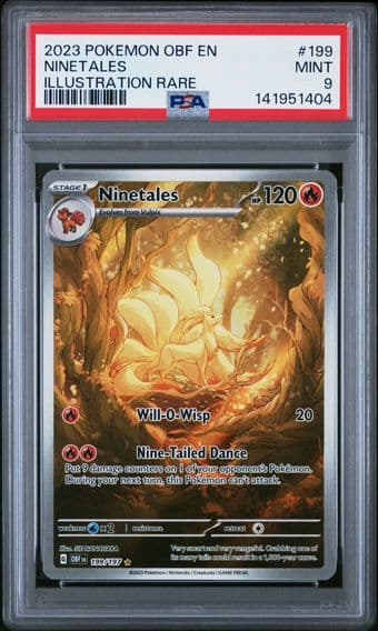 2023 #199 Ninetales PSA 9 Obf EN-Obsidian Flames Pokemon