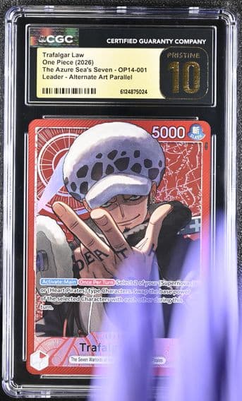 2026 #OP14-001 Trafalgar Law CGC 10 Pristine The Azure Sea's Seven (OP14-EB04) - English