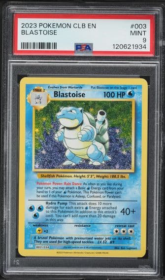 2023 #003 Blastoise PSA 9 Clb-Trading Card Game Classic Blastoise & Suicune EX Deck Pokemon