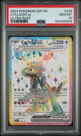 2024 #228 Cyclizar EX PSA 10 Ssp EN-Surging Sparks Pokemon
