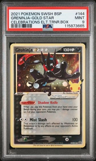 2021 #144 Greninja-Gold Star PSA 9 Swsh Black Star Promo Pokemon
