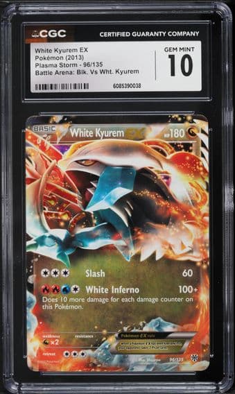 2012 #96 White Kyurem EX CGC 10 Plasma Storm - English Pokemon