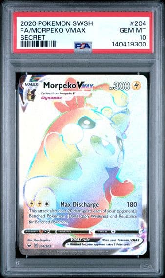 2020 #204 Full Art/Morpeko Vmax PSA 10 Sword & Shield Pokemon