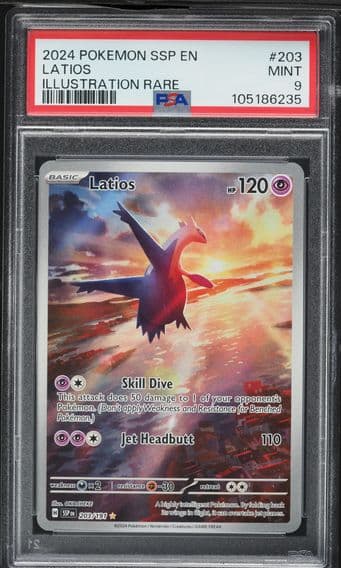 2024 #203 Latios PSA 9 Ssp EN-Surging Sparks Pokemon