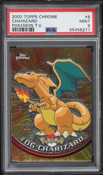 2000 #6 Charizard PSA 9 Topps Chrome  T.V. Pokemon