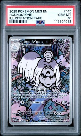 2025 #145 Houndstone PSA 10 Meg EN-Mega Evolution Pokemon