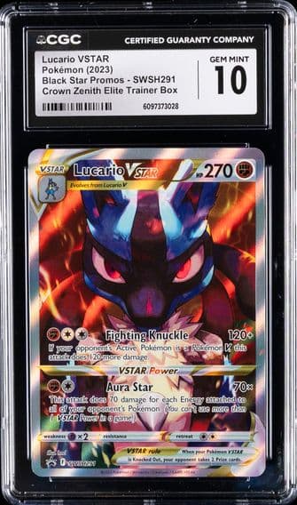 2023 #291 Full Art/Lucario Vstar CGC 10 Swsh Black Star Promo Pokemon