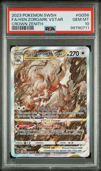 2023 #GG56 Full Art/Hisuian Zoroark Vstar PSA 10 Sword and Shield Crown Zenith Pokemon