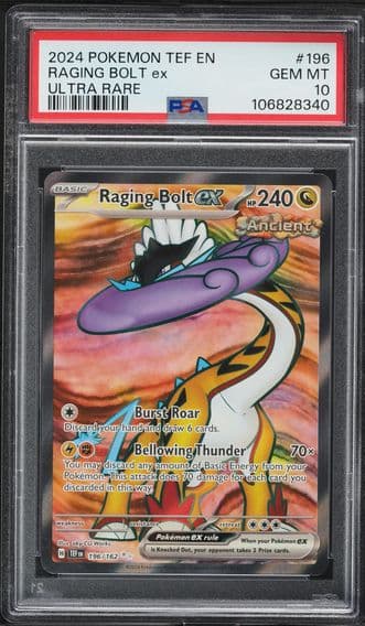 2024 #196 Raging Bolt EX PSA 10 Tef EN-Temporal Forces Pokemon