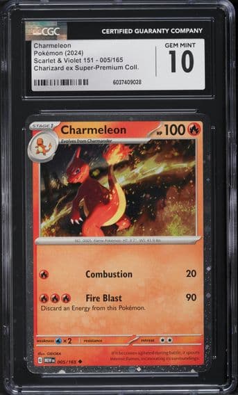 2024 #005 Charmeleon CGC 10 Mew EN-151 Pokemon