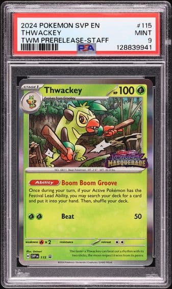 2024 #115 Thwackey PSA 9 Svp EN-SV Black Star Promo Pokemon