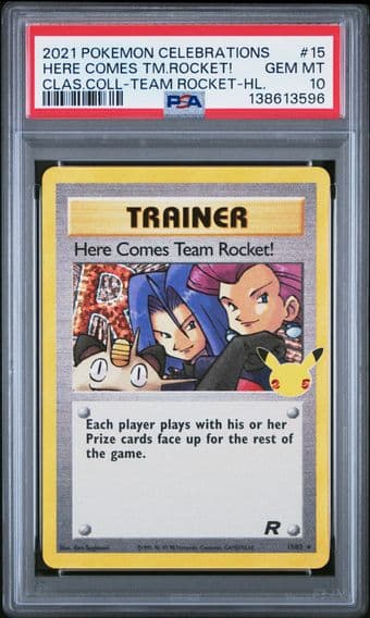 2021 #15 Here Comes Team Rocket!-Holo PSA 10 Celebrations Classic Collection Pokemon