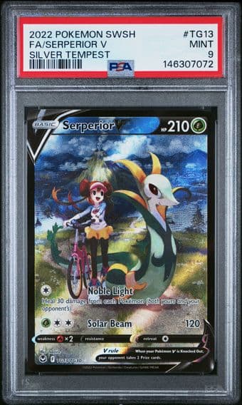2022 #TG13 Full Art/Serperior V PSA 9 Sword & Shield Silver Tempest Pokemon