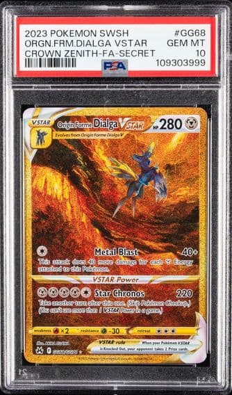 2023 #GG68 Full Art/Origin Forme Dialga Vstar PSA 10 Sword and Shield Crown Zenith Pokemon