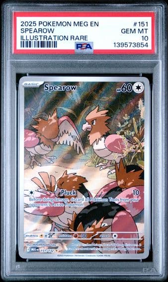 2025 #151 Spearow PSA 10 Meg EN-Mega Evolution Pokemon