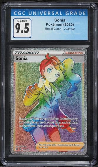 2020 #203 Full Art/Sonia CGC 10 Sword & Shield Rebel Clash Pokemon