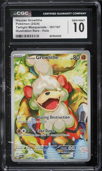 2024 #181 Hisuian Growlithe CGC 10 Twm EN-Twilight Masquerade Pokemon
