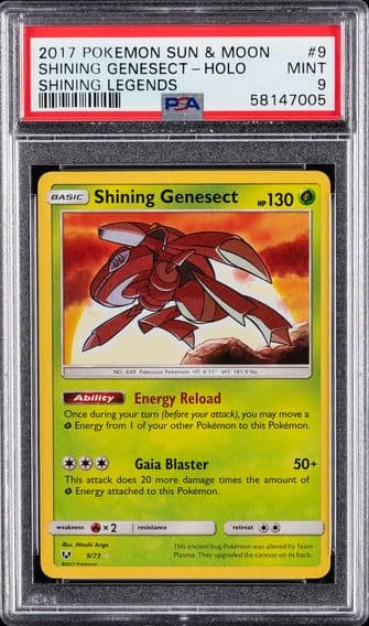 2017 #9 Shining Genesect-Holo PSA 9 Sun & Moon Shining Legends Pokemon