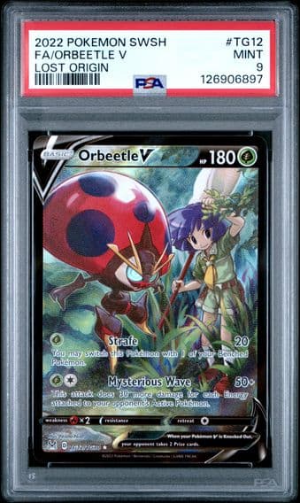 2022 #TG12 Full Art/Orbeetle V PSA 9 Sword & Shield Lost Origin