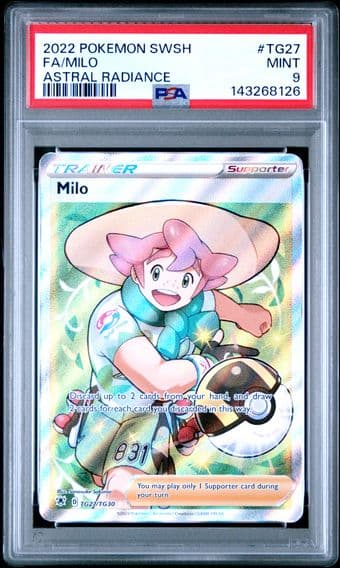 2022 #TG27 Full Art/Milo PSA 9 Sword & Shield Astral Radiance Pokemon
