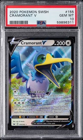 2020 #155 Cramorant V PSA 10 Sword & Shield Pokemon