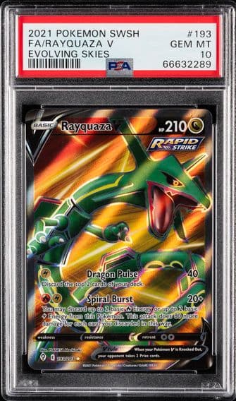 2021 #193 Full Art/Rayquaza V PSA 10 Sword & Shield Evolving Skies Pokemon