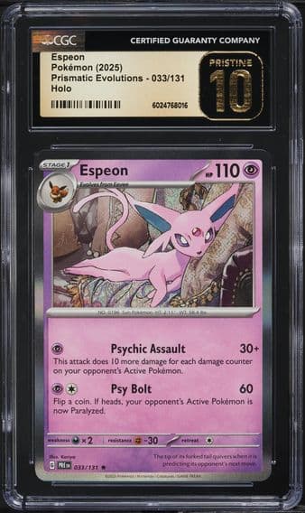 2025 #033 Espeon CGC 10 Pristine Pre EN-Prismatic Evolutions Pokemon