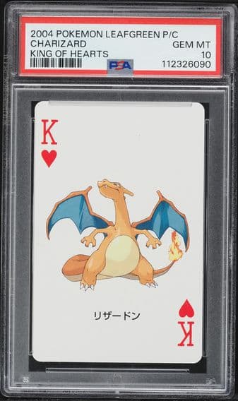 2004 #NA Charizard PSA 10 Leafgreen Version Playing Cards Pokemon