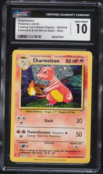 2023 #002 Charmeleon CGC 10 Clc-Trading Card Game Classic Charizard & HO-Oh EX Deck Pokemon