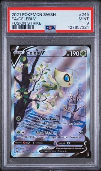 2021 #245 Full Art/Celebi V PSA 9 Sword & Shield Fusion Strike Pokemon
