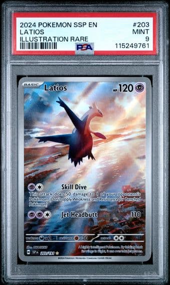 2024 #203 Latios PSA 9 Ssp EN-Surging Sparks Pokemon