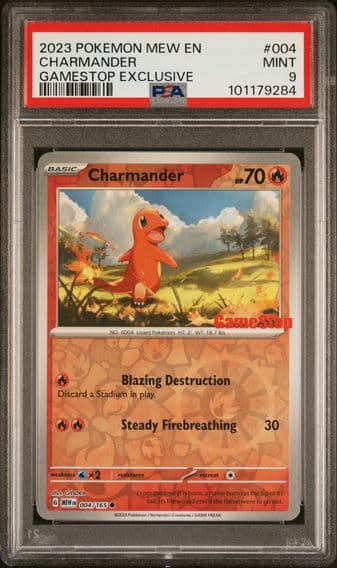 2023 #004 CHARMANDER PSA 9 POKEMON MEW EN-151 | GAMESTOP EXCLUSIVE