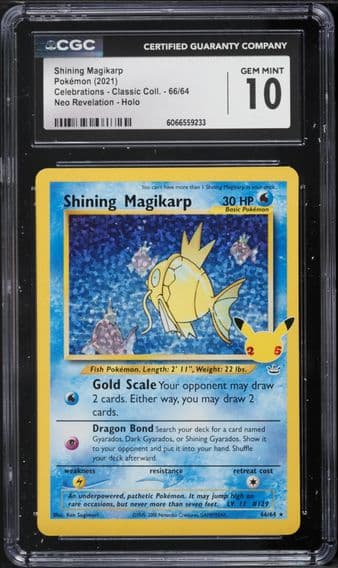 2021 #66 Shining Magikarp-Holo CGC 10 Celebrations Classic Collection Pokemon