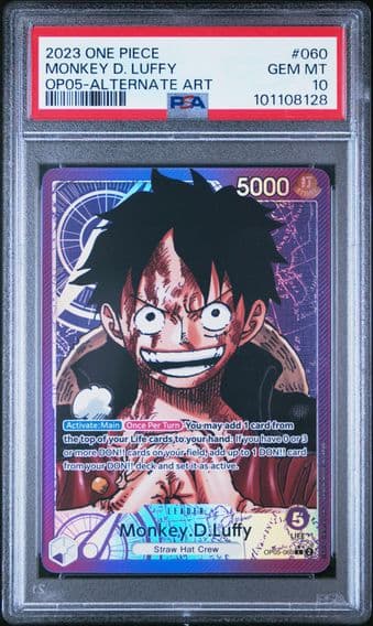 2023 #060 Monkey D. Luffy Alternate Art PSA 10 OP05-Awakening of the New Era One Piece