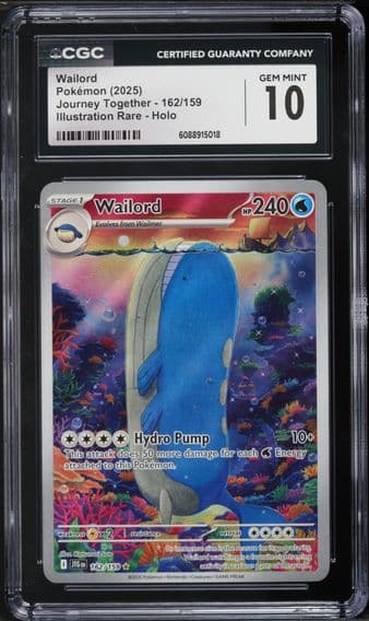 2025 #162 Wailord CGC 10 Jtg EN-Journey Together Pokemon