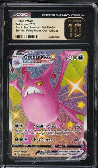 2021 #099 Full Art/Crobat Vmax CGC 10 Pristine Swsh Black Star Promo Pokemon