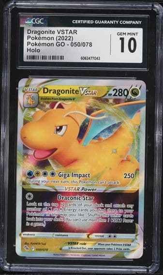 2022 #050 Dragonite Vstar CGC 10 Go Pokemon